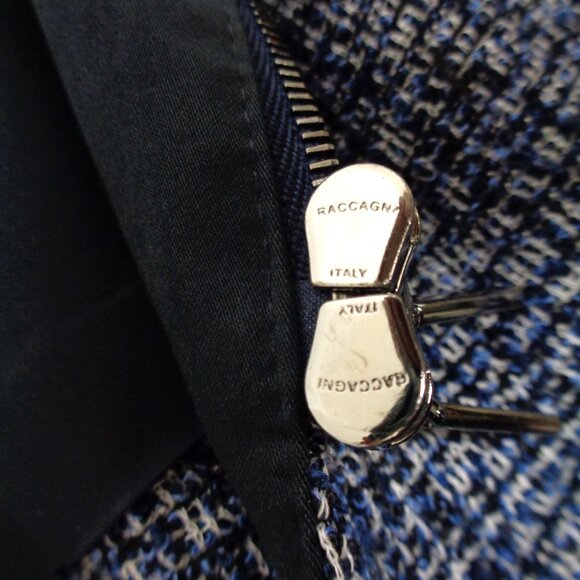 BOSS Women's Navy Tweed Suit Blazer Suit Jacket size 12 - Picture 2 of 13